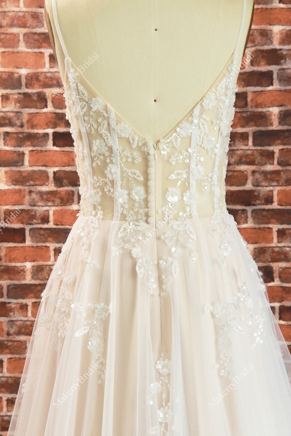 Lace See Through with Beaded Bodice Gowns Blushing Pink